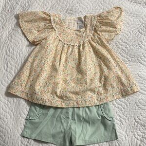 Haute Hippie Floral Blouse with Ruffles